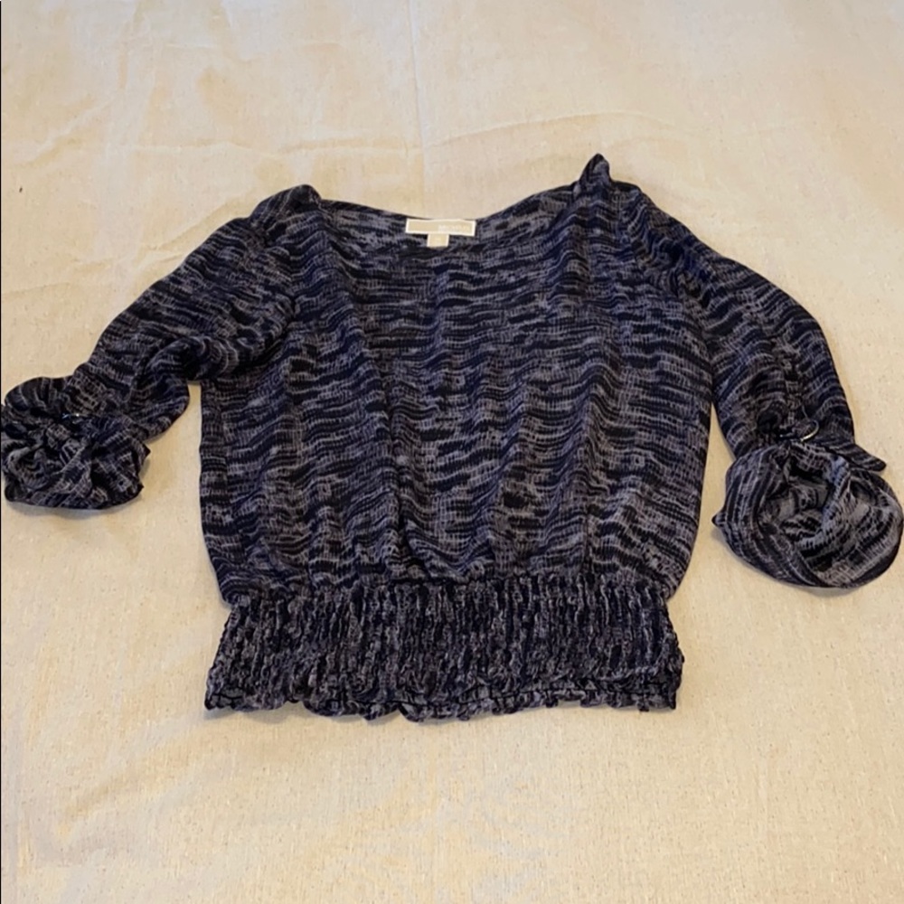 Michael Kors Purple and Black Chiffon Blouse